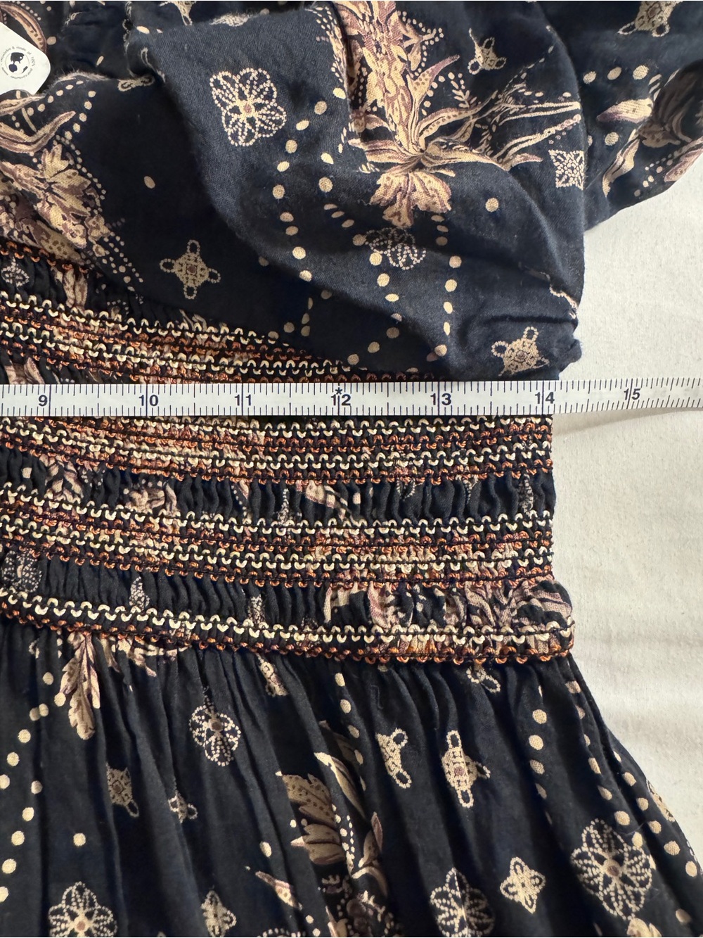 Free People Boho Golden Hour Maxi Dress Black Combo Small NWT - Picture 14 of 15